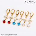 93751 xuping jewelry fashion jesus cross zircon luxury eardrops hoop earring